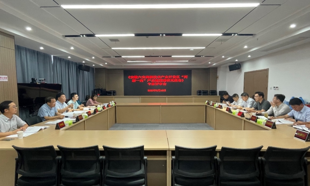 《六安高新技術(shù)產(chǎn)業(yè)開發(fā)區(qū)“兩新一高”產(chǎn)業(yè)鏈圖譜研究報(bào)告》專家評(píng)審會(huì)順利召開